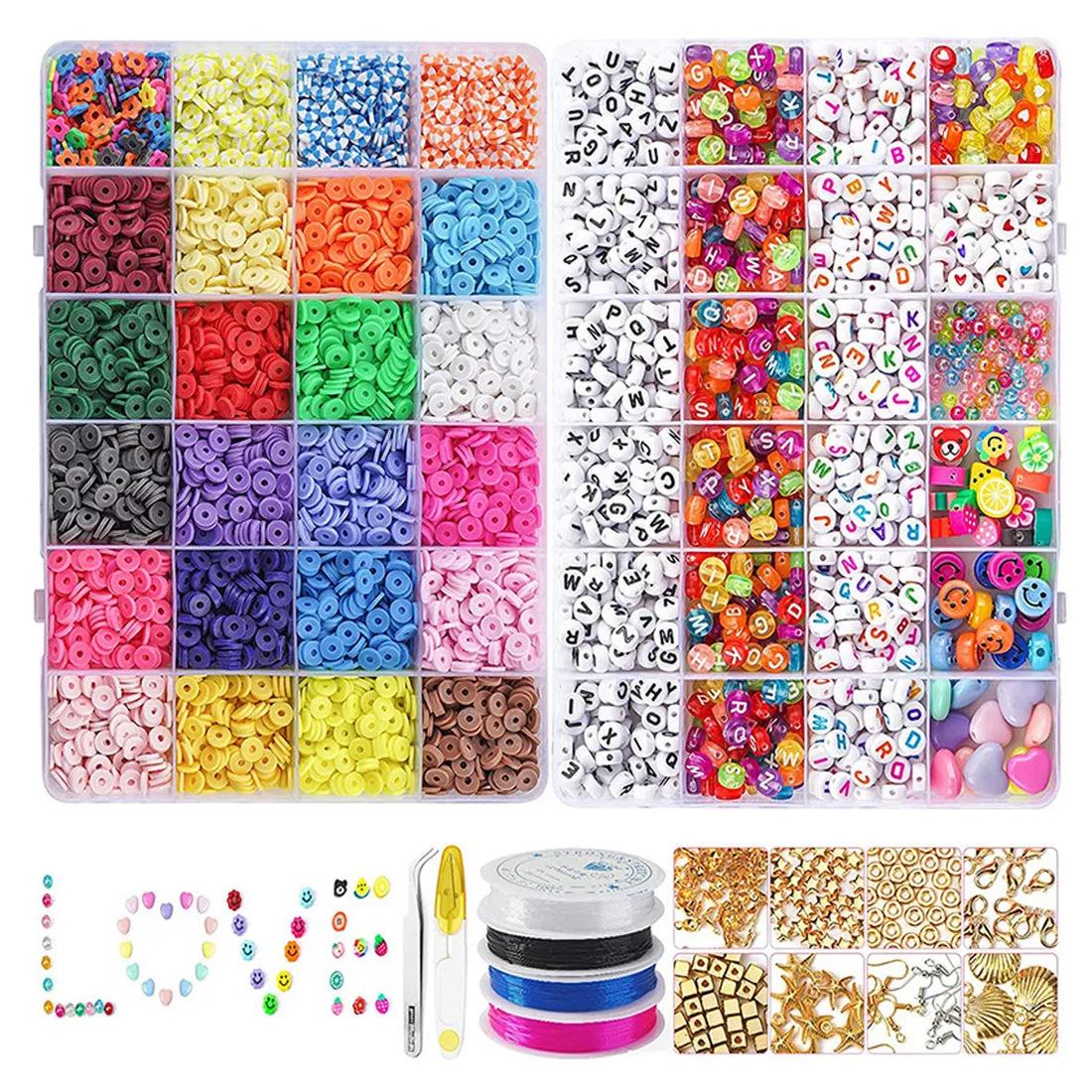 Diy Soft Pottery Bead Set Alphabet Bead Love Diy Bracelet Necklace Rice Bead Jewelry