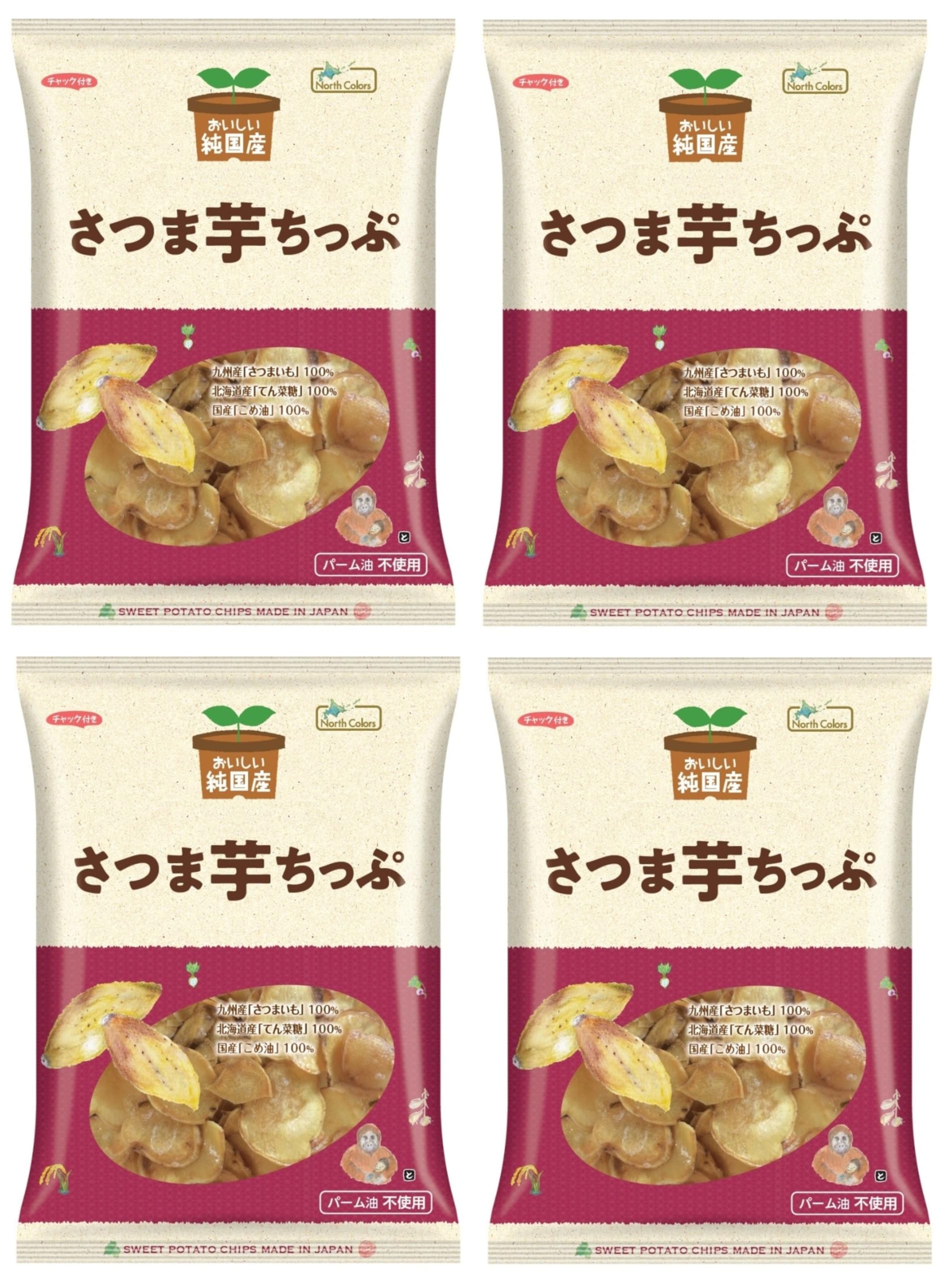 

North Colors Чипсы из чистого японского сладкого картофеля 115г x 4 пакета Без глютена