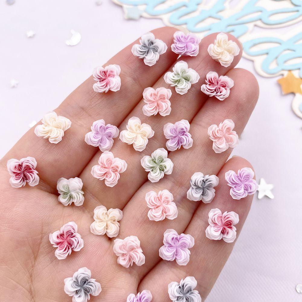 

50pcs Resin 8/10mm Colorful Cute Rose Flower Flat back Rhinestone Scrapbook DIY Wedding Applique Decor Craft Jewelry Accessories