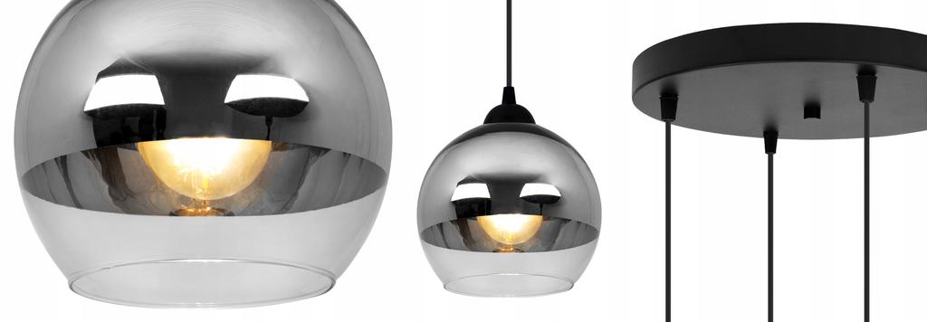 ELEGANT HÄNGENDE LAMPE, GLASLAMPE, CHROM LED