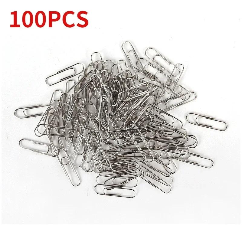 

500/300/100PCS Metal Silver Paper Clips for Paperwork Stainless Steel Bookmark Paperclips Organizers Office School Supplies
