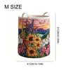 Foldable Laundry Hamper Basket Reusable Boho Quilted Laundry Baskets Fabric Floral Storage Hamper for Nursery Laundries Room