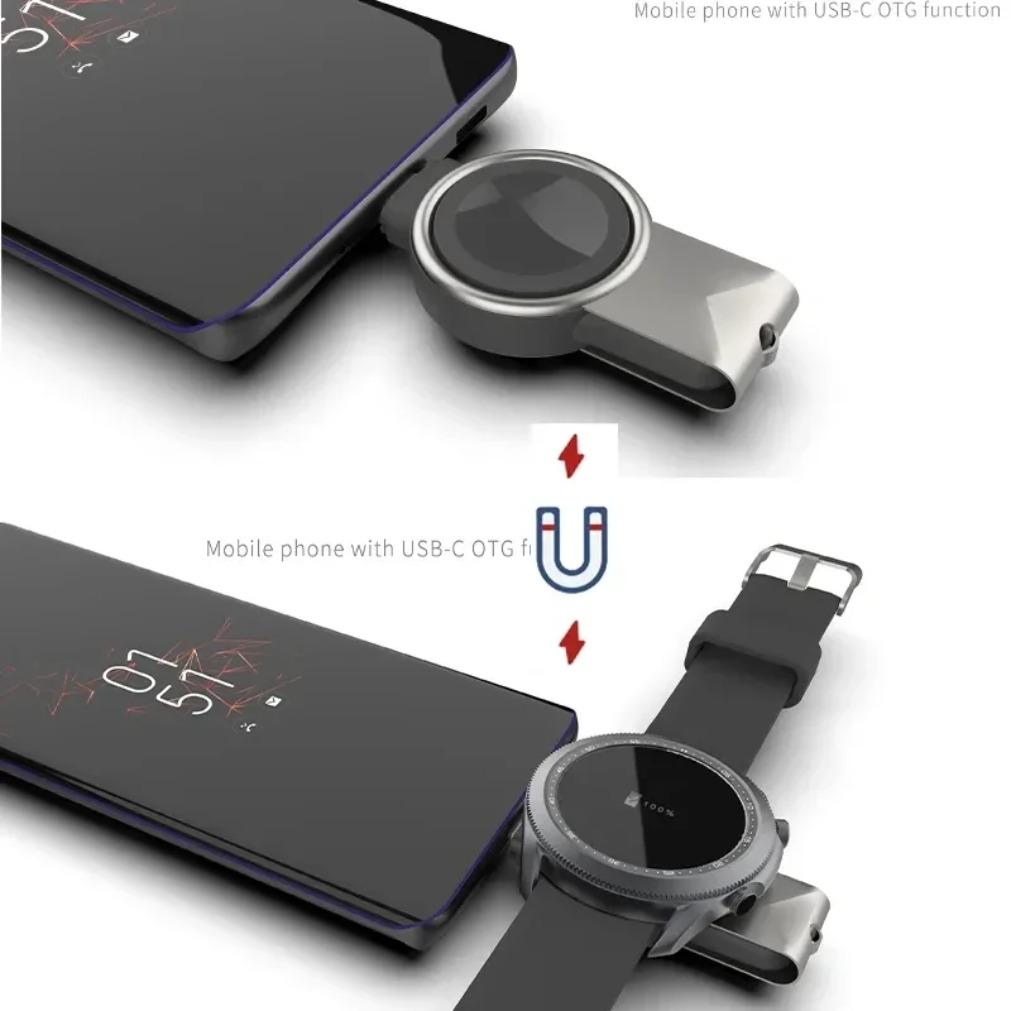 Magnetic Smart Watch Wireless Charger USB Type C For Apple Watch 10-2 SE or Samsung Galaxy Watch 7/6/5/4/3/2 Fast Charging Stand