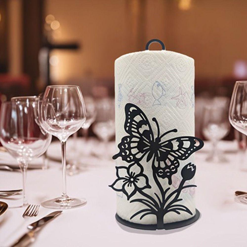 Free Standing Butterfly Napkin Holder 2D Flat Vertical Napkins Rack Kitchen