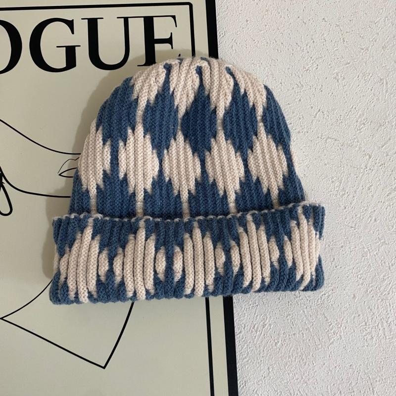 

JYL TS DIY Argyle Beanie Unisex Winter Ear Protection Warm Knit Hat Acrylic 1222Mao12198 индийская желтого