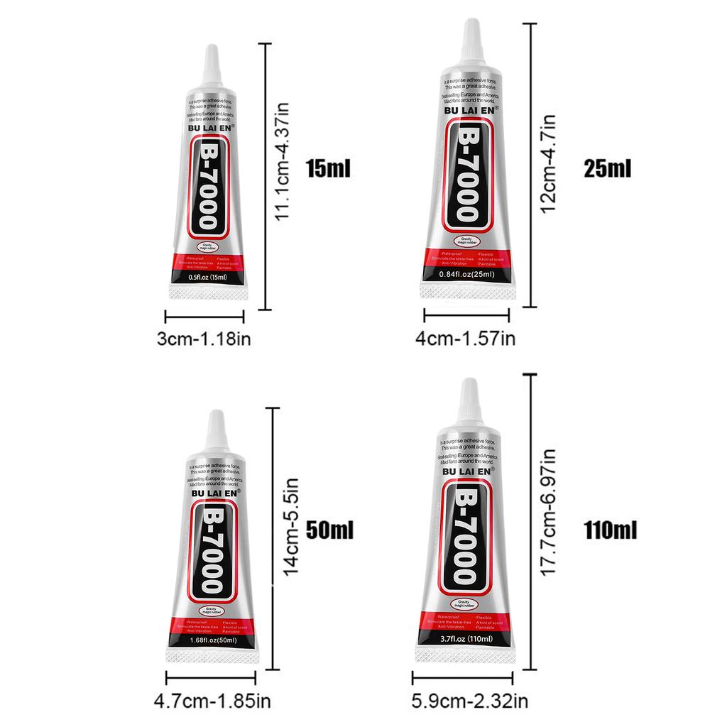 B-7000 Fabric Glue Permanent and Washable Adhesive, No-Sew Fabric Glue for Clothing, Denim, Polyester, Cotton, Flannel Materials