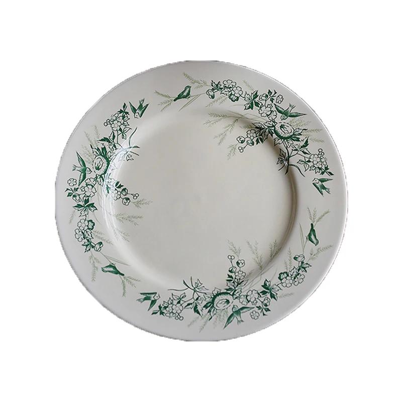 Vintage Französischer Stil Keramikteller Nachmittagstee Snacks Desserts Köstliche Gerichte Speiseteller Exquisites Haushaltsgeschirr