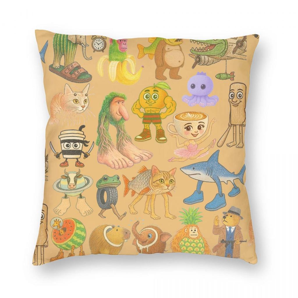 Tralalero Tralala Italian Brainrot Meme Pillowcase Printing Cushion Cover Gift Throw Pillow Case Cover Home Zippered Xcm