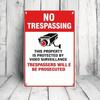 1pc 2D Flat Tin Sign No Trespassing Video Surveillance Retro Metal Plaque, 12x8 Inch Vintage Wall Decor for Home Living Room
