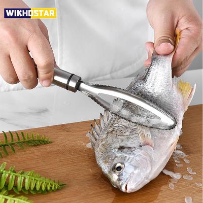 Acessórios de cozinha inoxidável escalas de peixe raspagem raladores remoção rápida descascador de limpeza de peixe raspador pinça de osso de peixe ferramenta