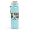 1 Stück New York City Retro Textdruck 750ml Farbe Kunststoff Sportwasserflasche Auslaufsicher Klappdeckel mit Strohhalm Geeignet für Sport Büro Zuhause