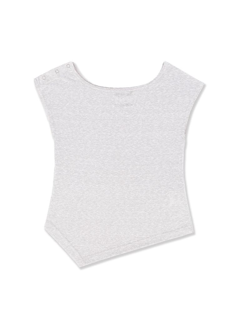 SETSETSET Unbalance Snap T-Shirt Gray