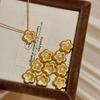 New Chinese Style Jewelry Set Gold Plated Flower Pendant Elegant Earrings Diamond Ring for Women