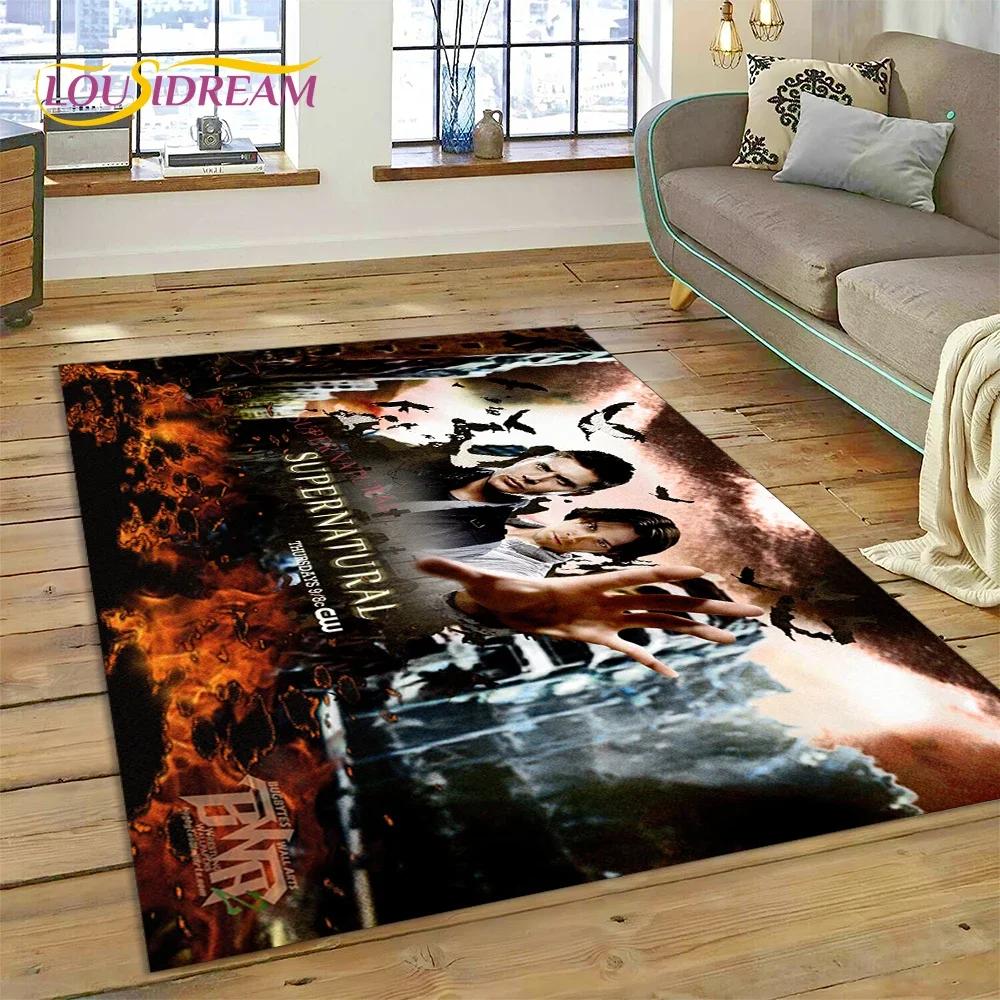 SPN Newest Supernatural Dean Sam 3D Carpet Rug for Bedroom Living Room Home Sofa Decoration,Children Game Large Decor Floor Mat