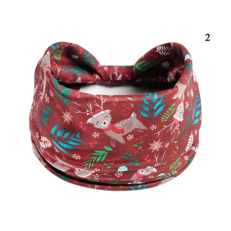 Christmas Printed Headband Sport Yoga Wide-brimmed Hairband Santa Claus Elk Elastic Hair Band Xmas Hair Accessories Headwear