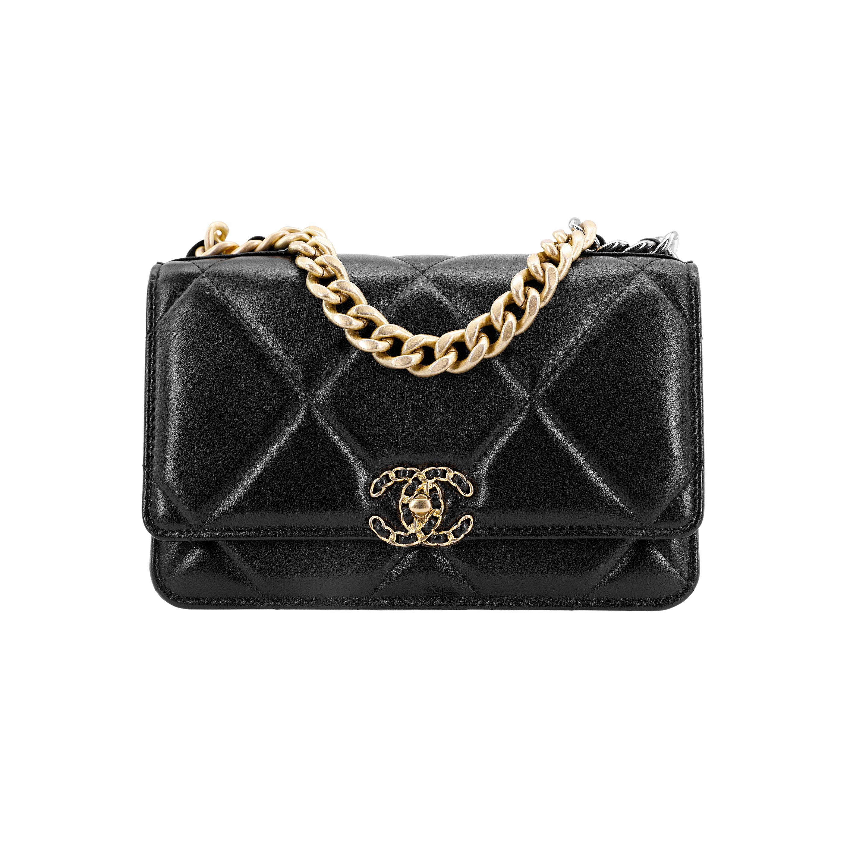 

Сумка Chanel 19 Woc 23p Версія з ручкою-кнобом з візерунком «ромби» Матеріал: овеча шкіра Сумка на ланцюжку Одноплечова Сумка-месенджер Жіночий стиль Чорний Basic+Dust Bag чорний