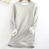 Moda Donna Autunno Inverno Manica Lunga O Collo Fodera in Pile Termico Caldo