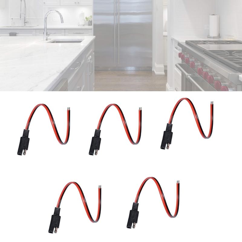 5pcs SAE Connectors Cable 12AWG 1 Foot Suitable for Solars Devices and Emergency Backups Power Solution Daily Use