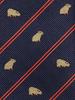 COLORATA Capybara Necktie (145 x 8.5cm / Navy/Striped / 100% Silk / Jacquard Weave) Animal/Animal Gift