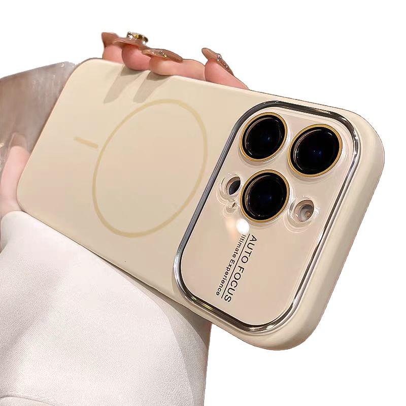 Magnetic Liquid Silicone iPhone Case: Compatible with Apple 17, Enhanced Aesthetics, Large Window Design.