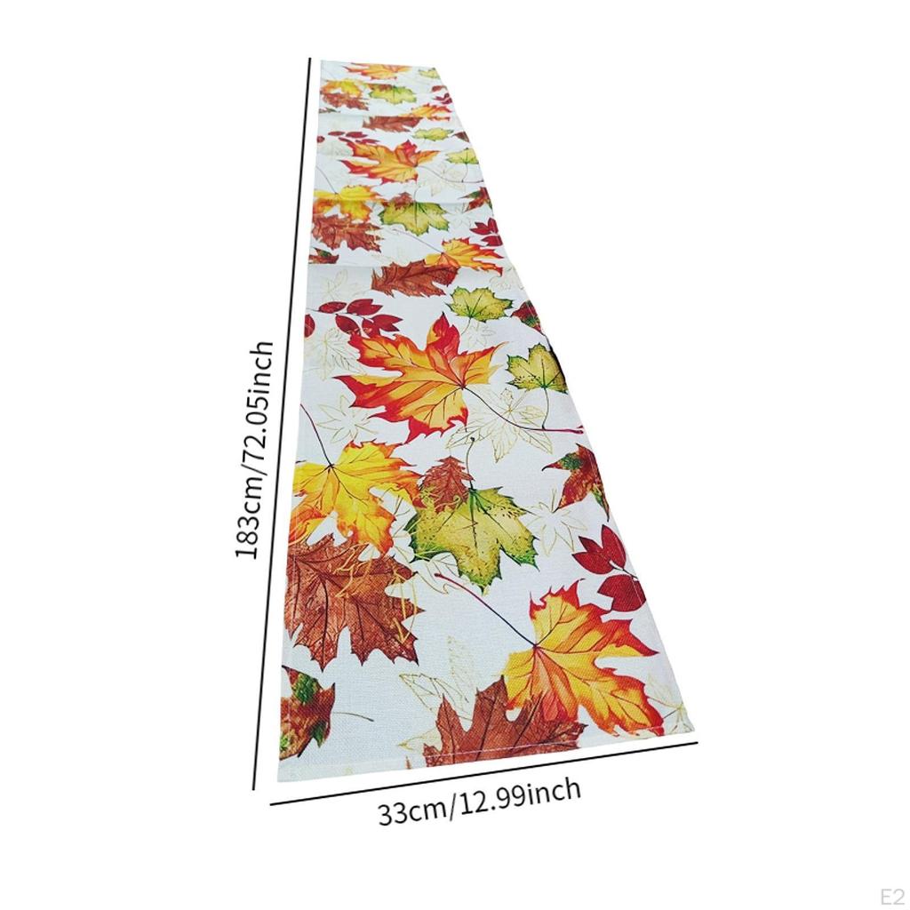 Bieżnik na stół na Święto Dziękczynienia, Jesienny obrus dekoracyjny z liśćmi klonu o długości 72 cali dla