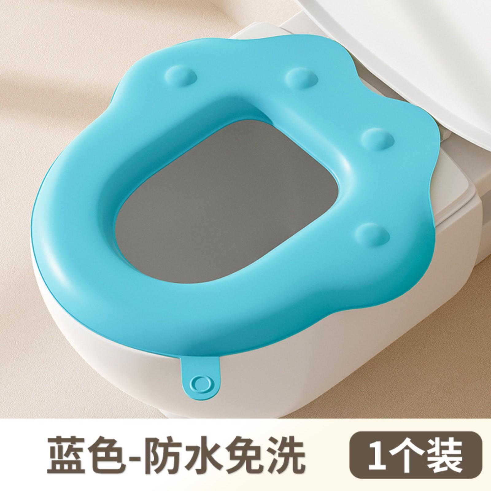 

Водонепроницаемая подушка для сиденья унитаза Four Seasons Универсальная подушка для сиденья унитаза Бытовая крышка для сиденья унитаза One Size синий