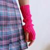 Long Fingerless Gloves Knitted Arm Sleeves Stretchy Arm Cover Thumb Hole Mittens