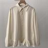 2026 Spring Stylish Loose-Fit Cotton Ruffle Patchwork Long Sleeve Doll Top for Women
