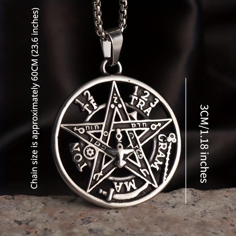 Mode Fünfzackiger Stern Herren Anhänger Halskette Retro Motorrad Schutzschmuck Jubiläumsgeschenk