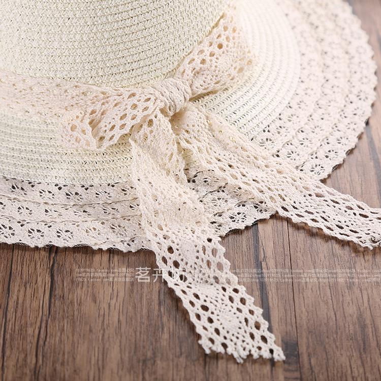 Lace Wide Lace Foldable Wide Edge Travel Sun Protection Straw Hat Women's Sun Hat Big Edge Hat Beach Hat Sun Hat