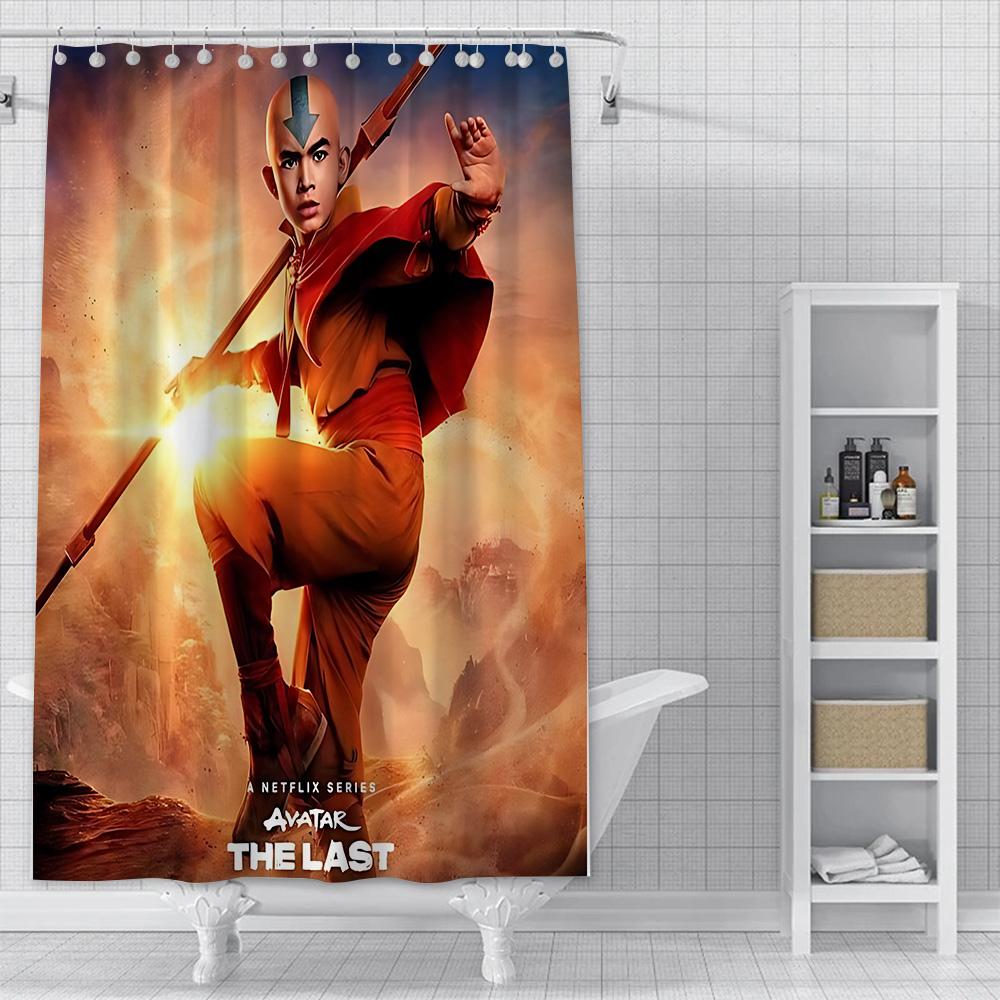 Classic Anime Avatar The Last Airbender Shower Curtain Waterproof Polyester Fabric Paint Bath Curtain Bathroom Decor Curtain
