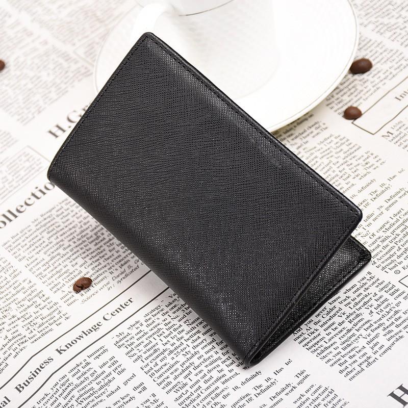 Slim RFID Blocking Wallet for Men and Women Ultra-Thin Bifold Split Cowhide mid-length 13cm Card Holder with Multi-Card Slots Mini Compact Design