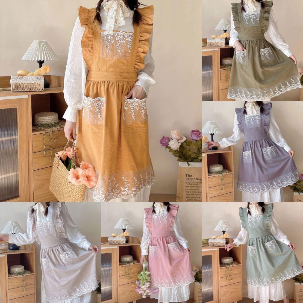 Vestido de Algodão Sem Mangas Avental Estilo Rústico Avental de Jardim Novas Roupas de Trabalho para Senhoras Meninas