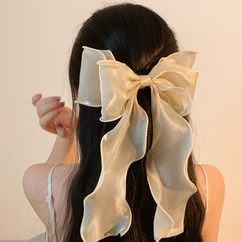 The Little Mermaid Glitter Bow Hair Clip - Elegant Women's Accessory