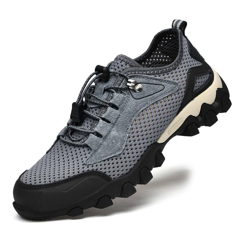 

Сетчатые туфли мужские летние новые ленивые дышащие сетчатые уличные туфли сетчатые износостойкие дорожные туфли повседневная спортивная обувь для мужчин 45 серый