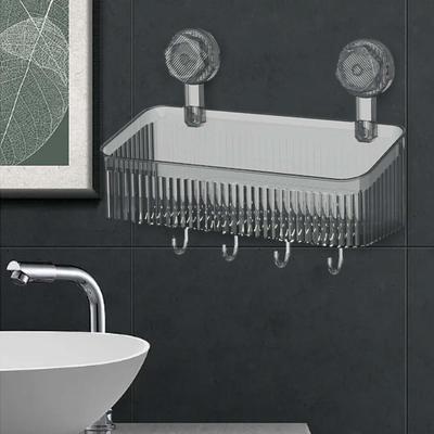 Bathroom Organizer with Suction Cup Shower Shelf No Required Convenient Basket for And