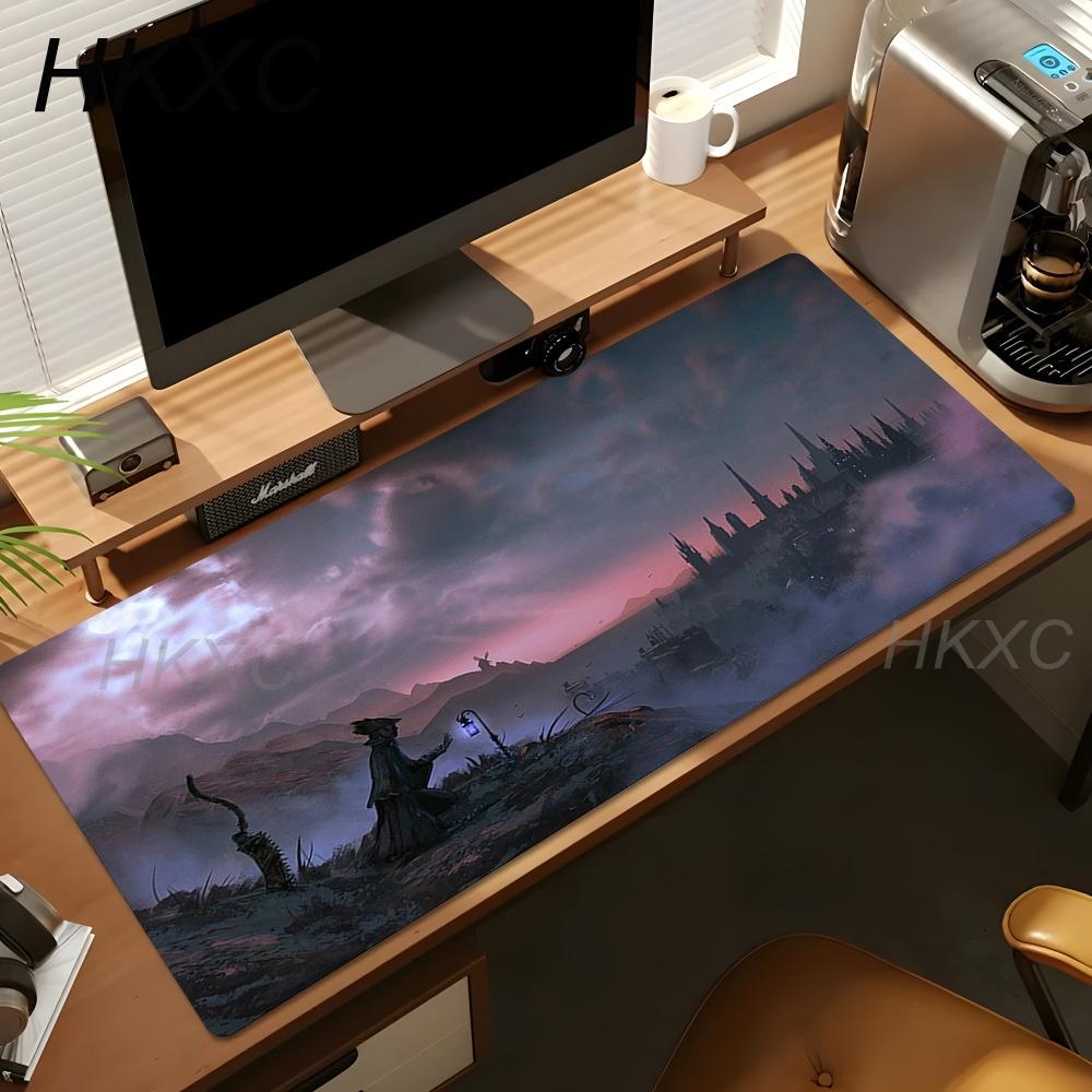 Esports Bloodborne Mouse Pad Battle Warrior Mousepad XL Desk Mat Non Slip Rubber Base Soft Fabric Game Room Desk Mouse Pad