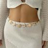 Gold Imitation Pearl Body Chain Multi-pendant Beads Belly Chain Starfish Waist Chain  Rave Event