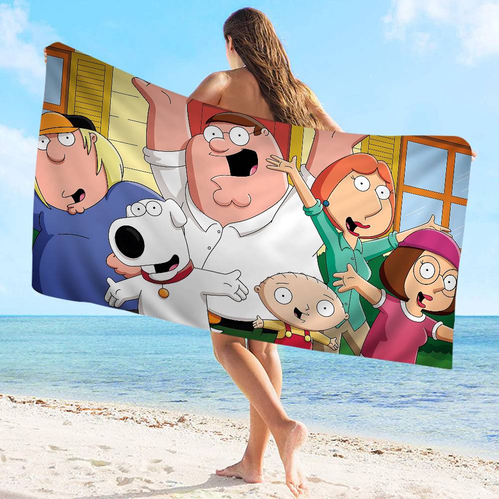 Adult Animation F-Family G-Guy Microfiber Printed Beach Towel Mountain Climbing Yoga Beach Swimming Running Absorbent Soft Towel