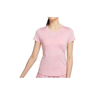 Dri-FIT One Bedrucktes Schnelltrocknendes Sport-Rundhals-T-Shirt Damen Tops Kirschblütenrosa DD0627-630