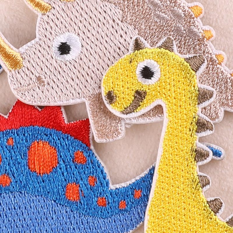 Dinosaur Embroidered Cartoon Cloth Patch - Self-Adhesive Clothing Accessory