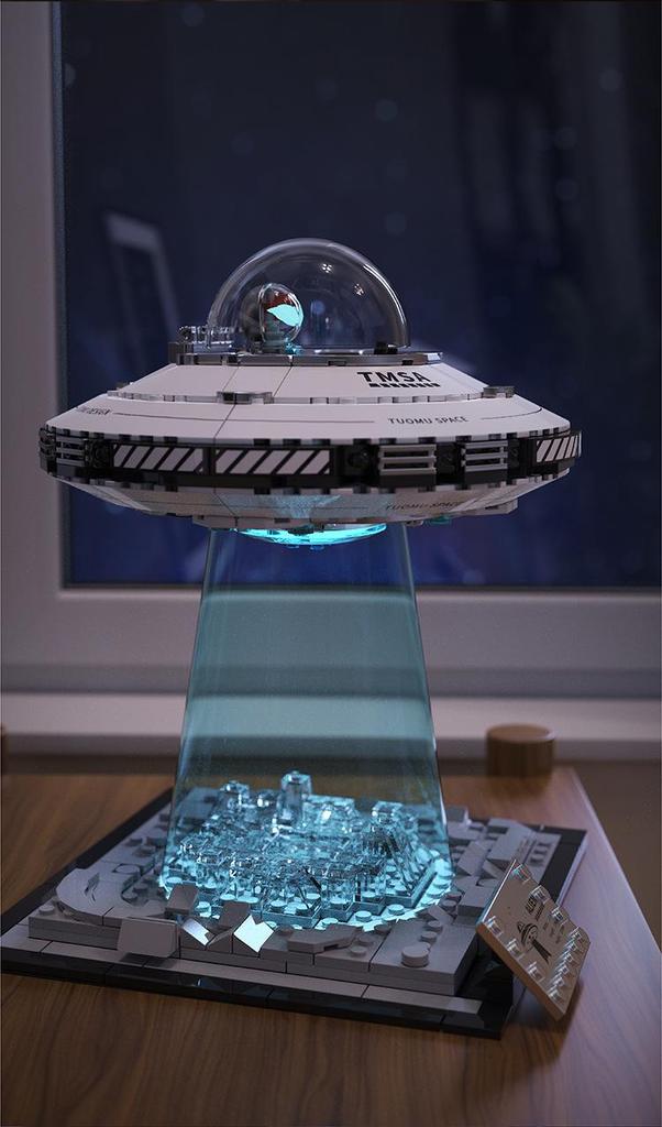 Tuomu T3012 Interstellar UFO Spaceship Building Block Model - Compatible with Lego for Educational Puzzle Toy Display