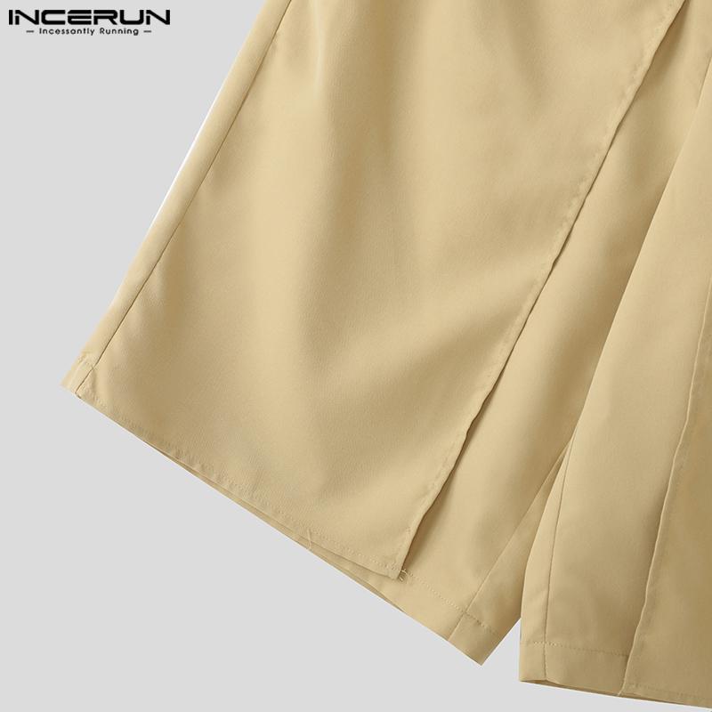 INCERUN Pánské Zapínání na zip Knoflík v pase Vrstvené Ležérní Široké šortky