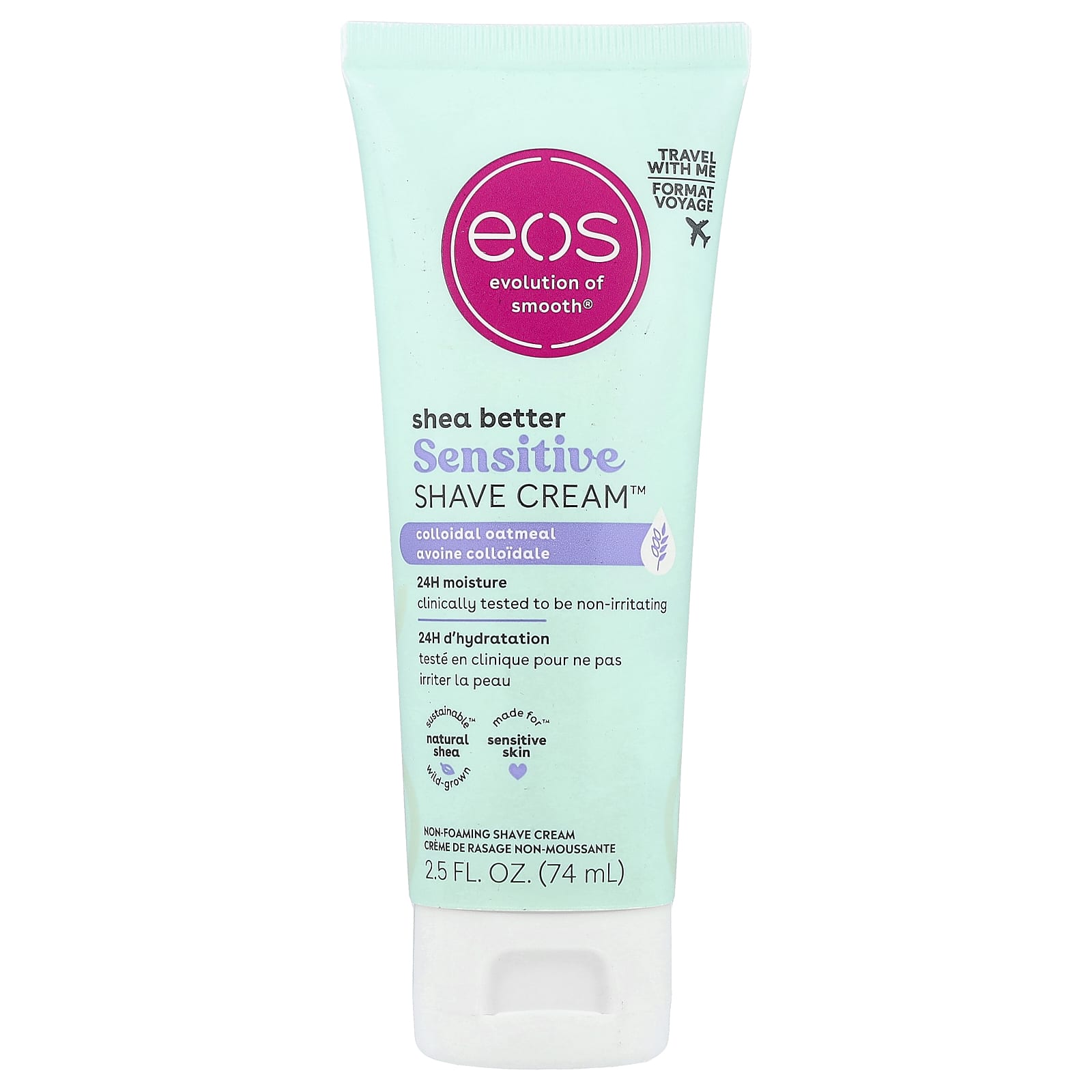 

EOS, Shea Better Sensitive Shave Cream™, Colloidal Oatmeal, 2.5 fl oz (74 ml)