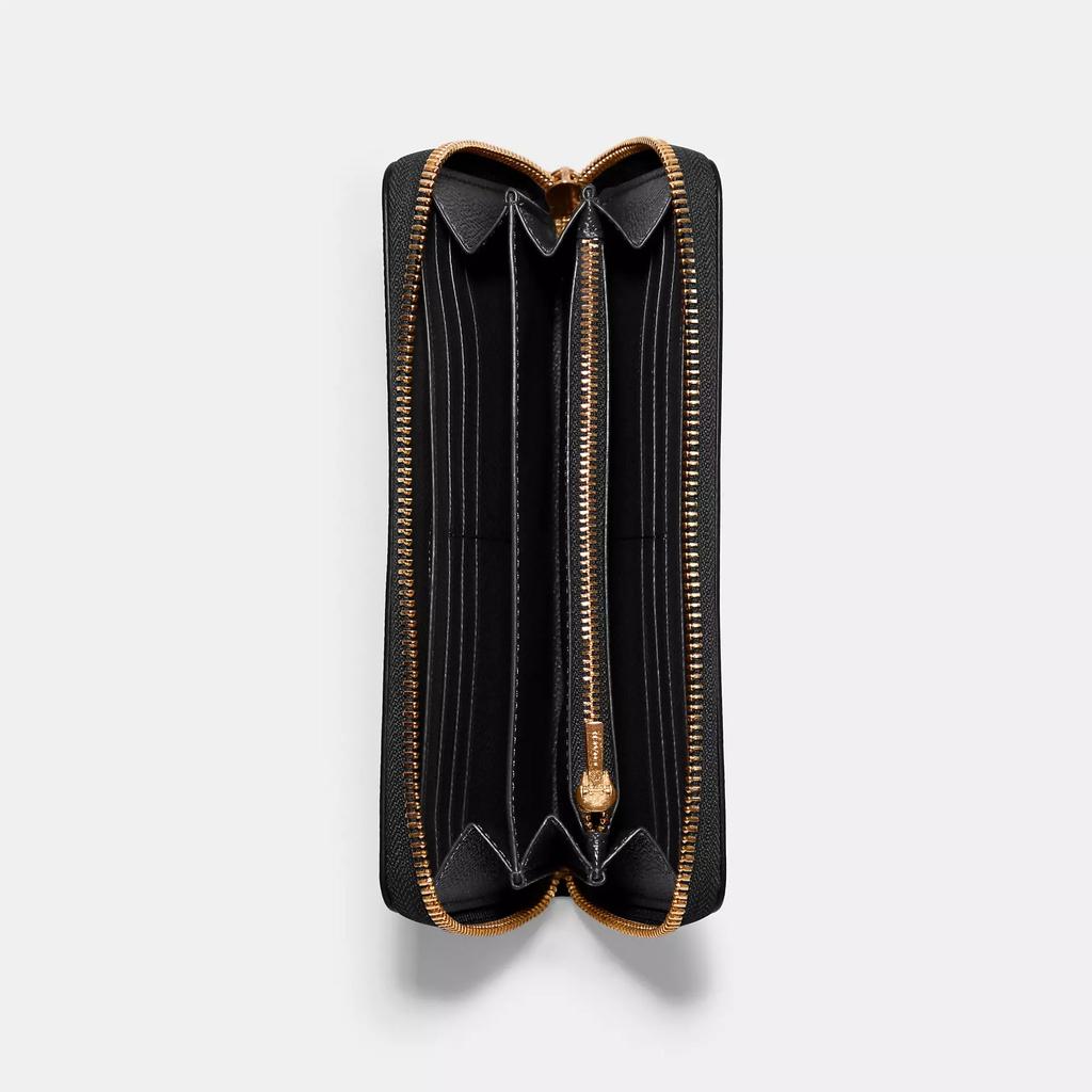 Coach Long Zip Around Wallet Gold Chalk