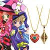 Witch's Test Heart Rhombus Anime Pendant Necklace - Gold, Versatile, Couple's Jewelry