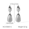 Trendy minimalist polished stainless steel heart-shaped geometric stud earrings for women, fashionable and high-end