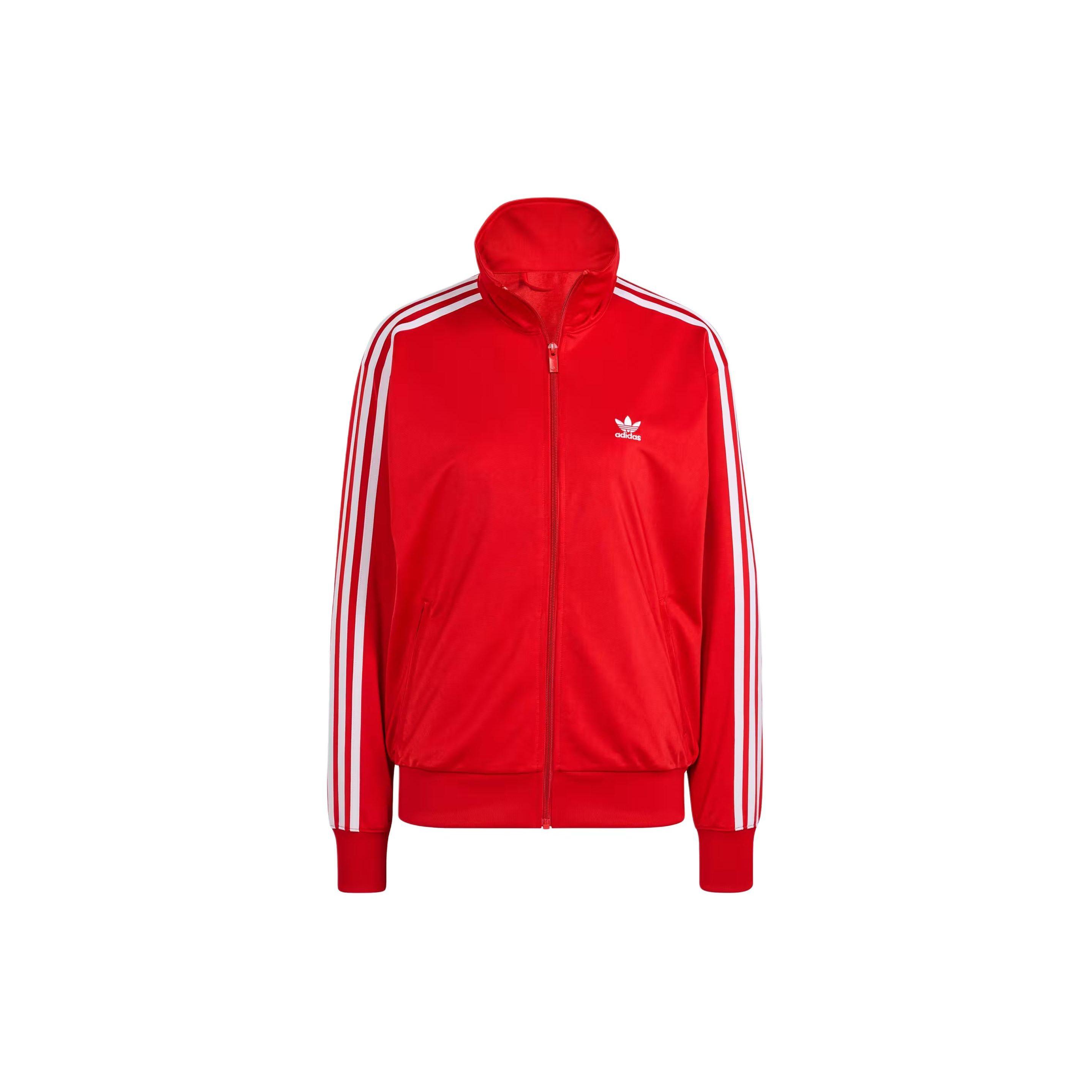 

Adidas Adicolor Classics Loose Firebird Track Top Women Red Full Zip Stand Collar Recycled Polyester Loose Fit IP0602 XS