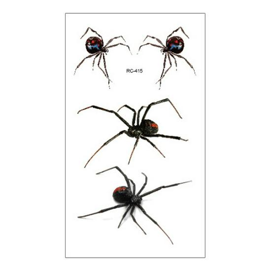 Ruikalong Scary Halloween Waterproof Tattoo Stickers - Scorpion & Spider Designs
