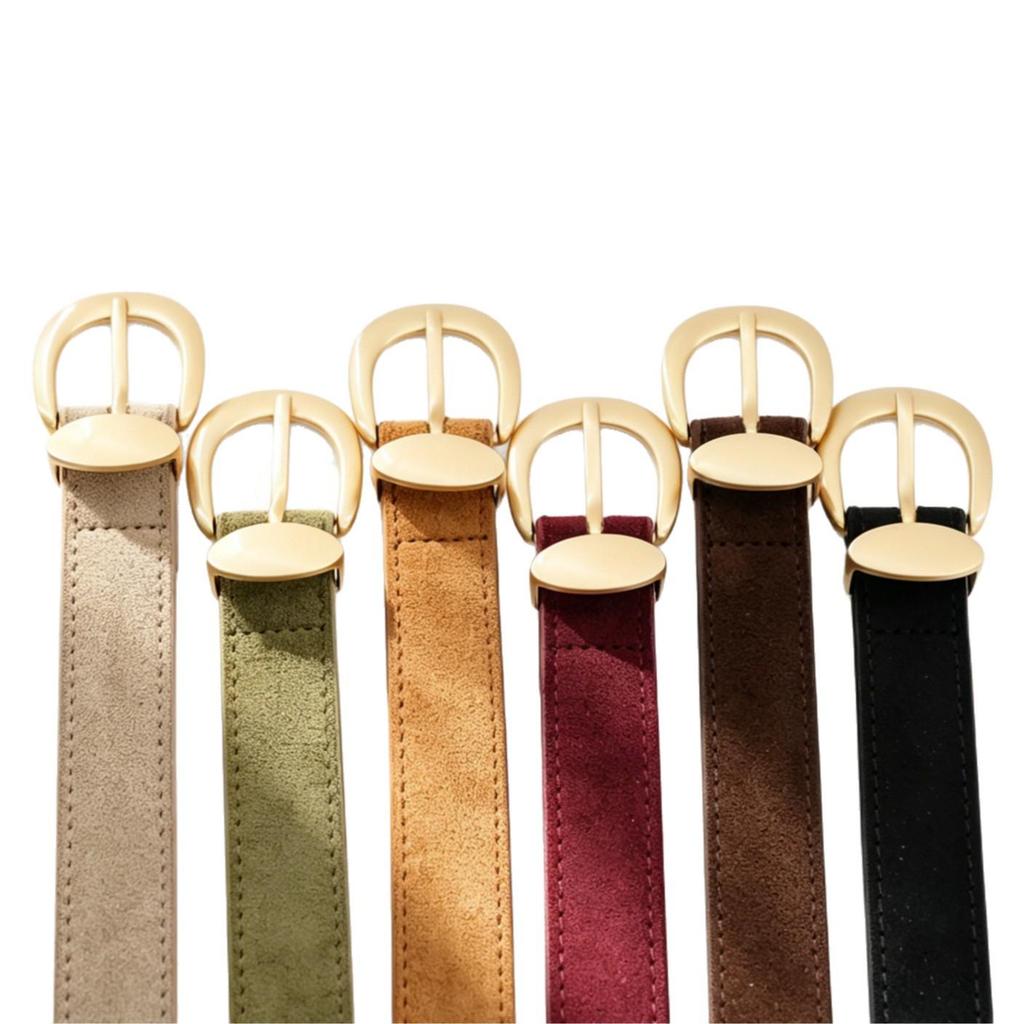 Retro Frosted Women's Faux Suede Belt, Versatile Jeans Accessory